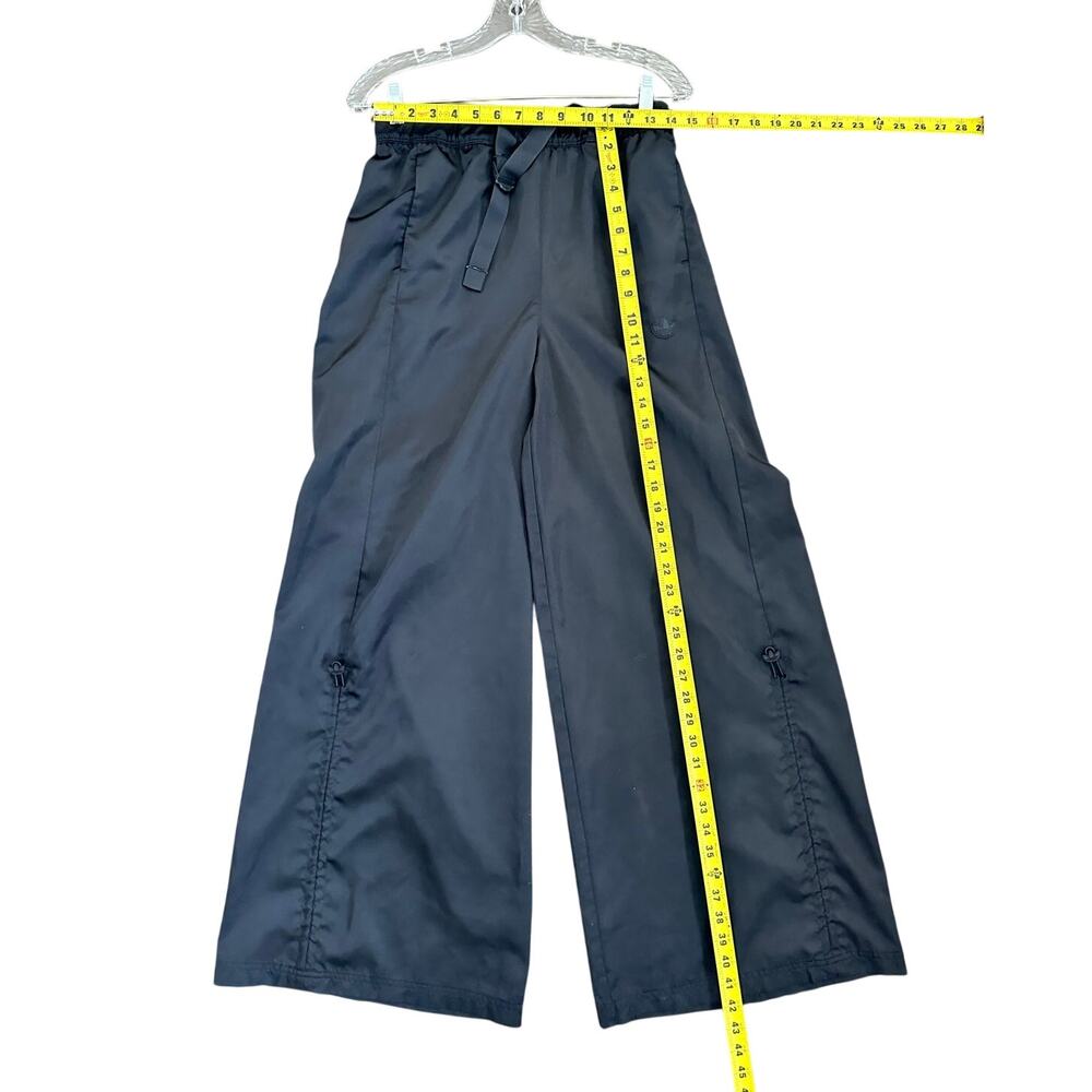 adidas Originals Wide Leg Baggy Satin Cargo Utility Pants in black size small - Picture 6 of 13